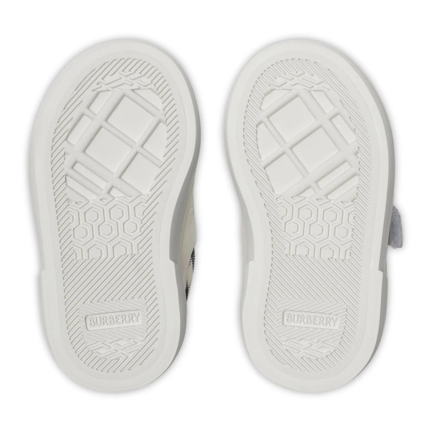 Burberry Kids Cotton and Leather Noah Strap White Trainers