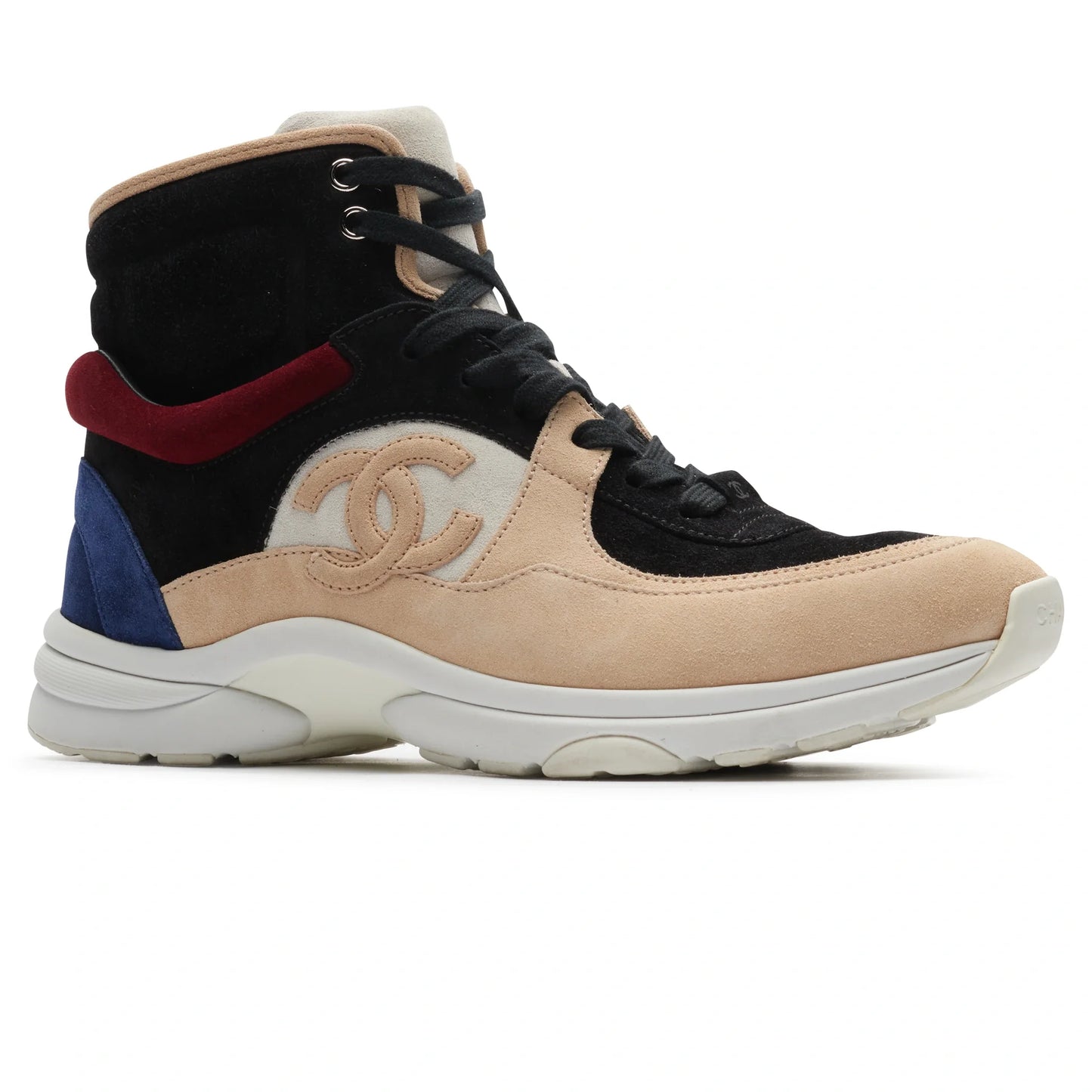 Chanel CC Cambon Tricolor High Top Sneaker