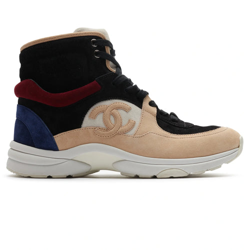 Chanel CC Cambon Tricolor High Top Sneaker