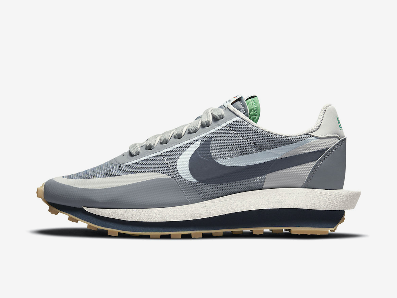 CLOT x Sacai x Nike LD Waffle Kiss of Death 2 Cool Grey