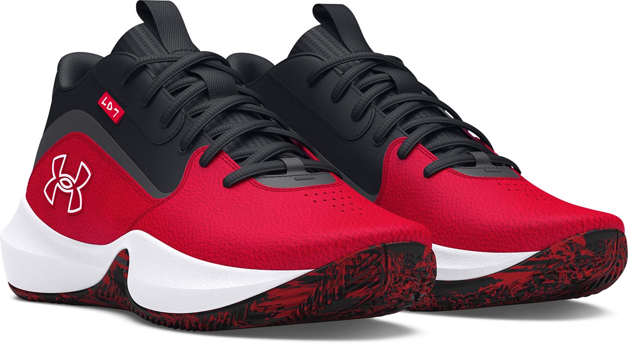 Men's/Women's Under Armour Lockdown 7 Basketball Shoes "Red Black"
