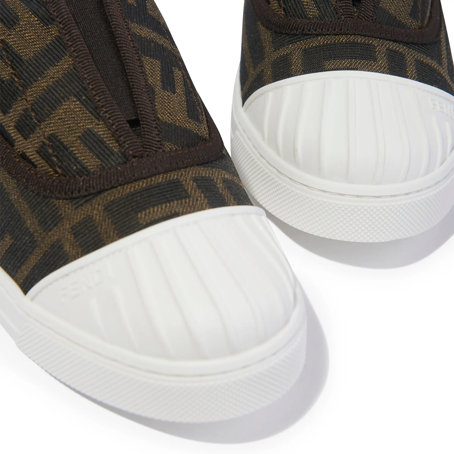 Fendi FF Logo Kids Brown Trainers