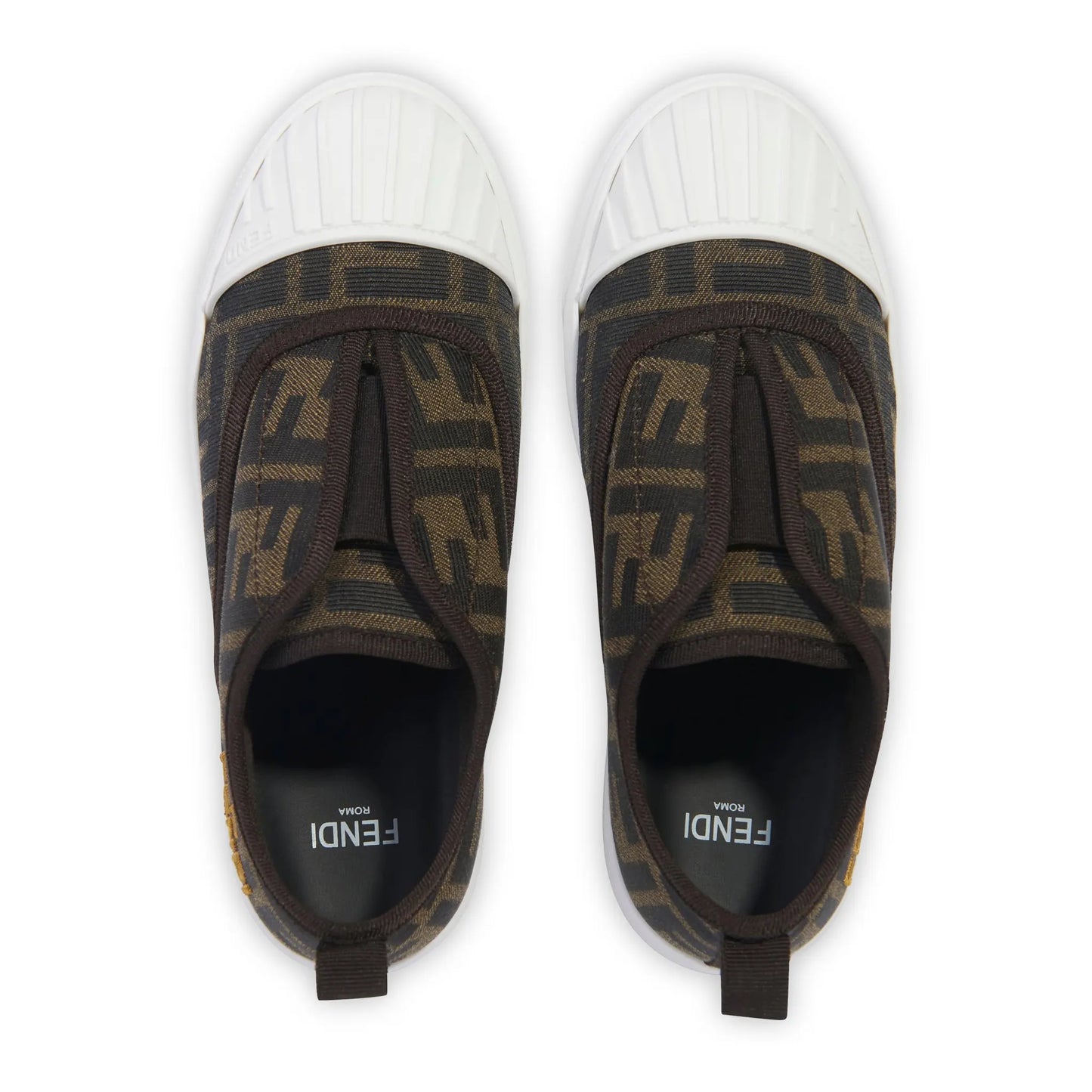 Fendi FF Logo Kids Brown Trainers