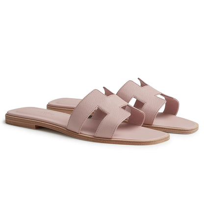 Hermes Paris Oran Rose Porcelaine Sandal