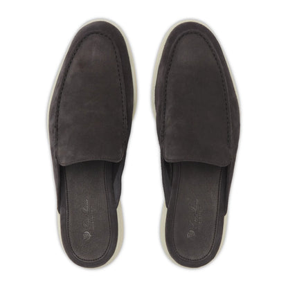 Loro Piana Babouche Walk Suede Ink Loafers
