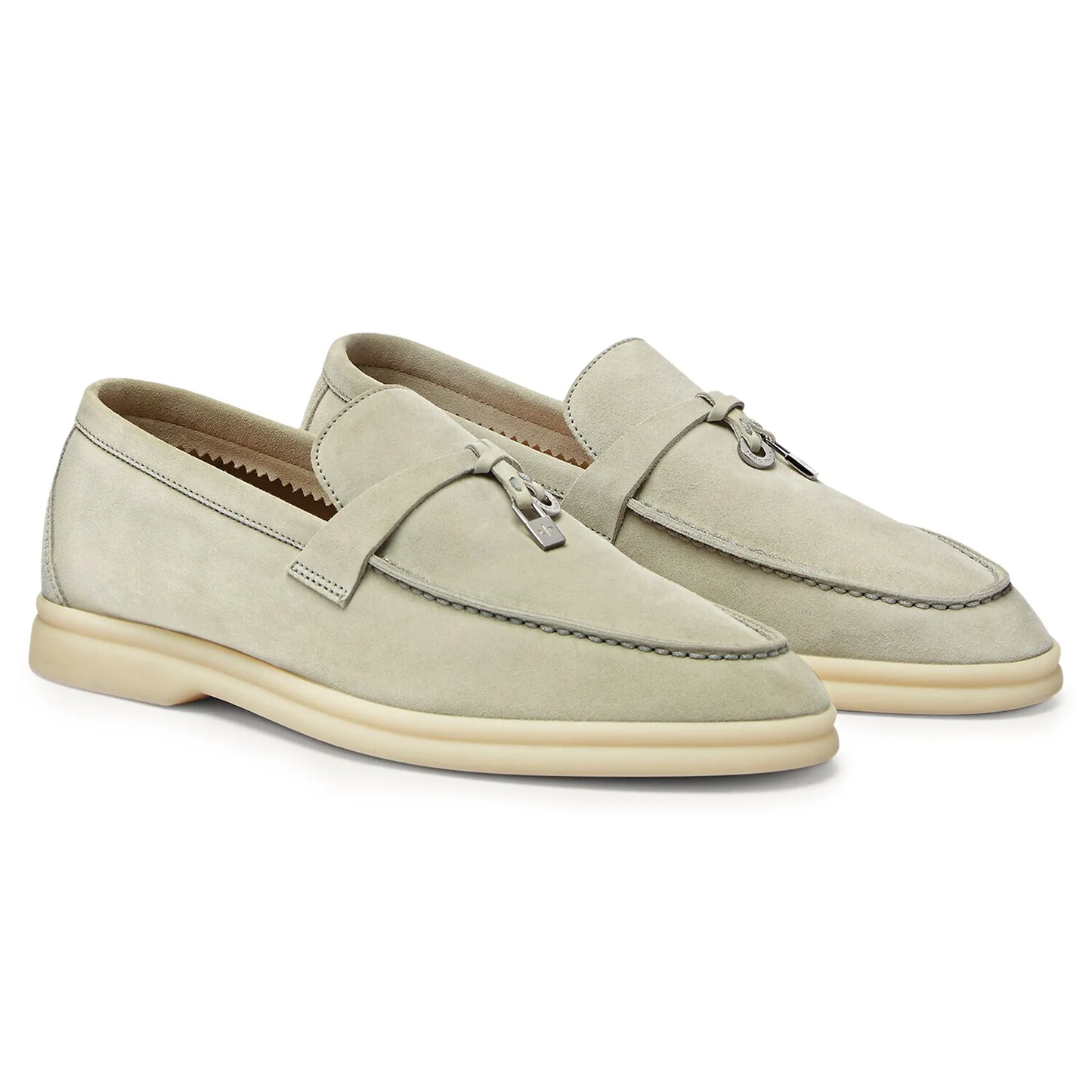 Loro Piana Summer Charms Suede Deep Ice Loafers