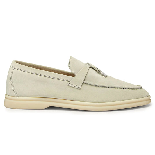 Loro Piana Summer Charms Suede Deep Ice Loafers