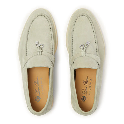 Loro Piana Summer Charms Suede Deep Ice Loafers