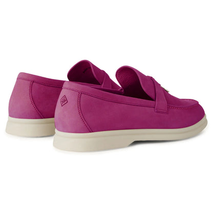 Loro Piana Summer Charms Suede Purple Daisy Loafers