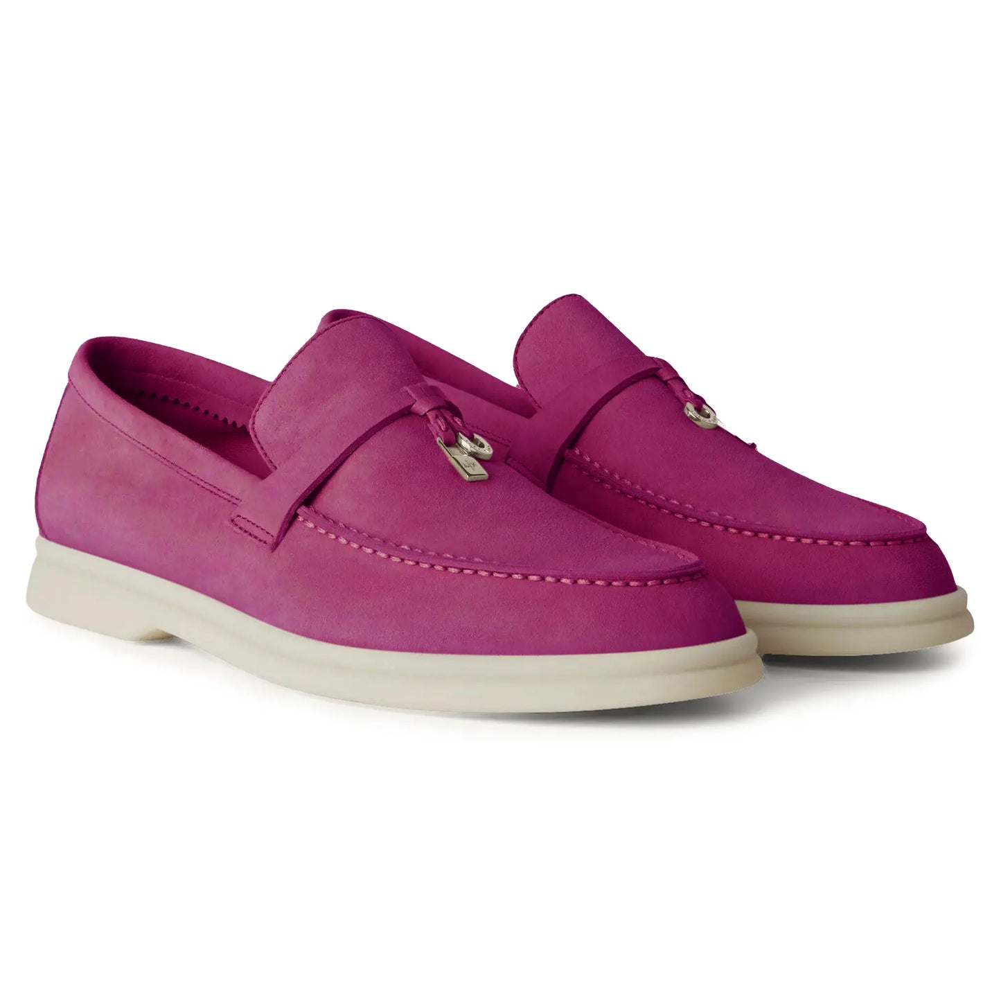 Loro Piana Summer Charms Suede Purple Daisy Loafers