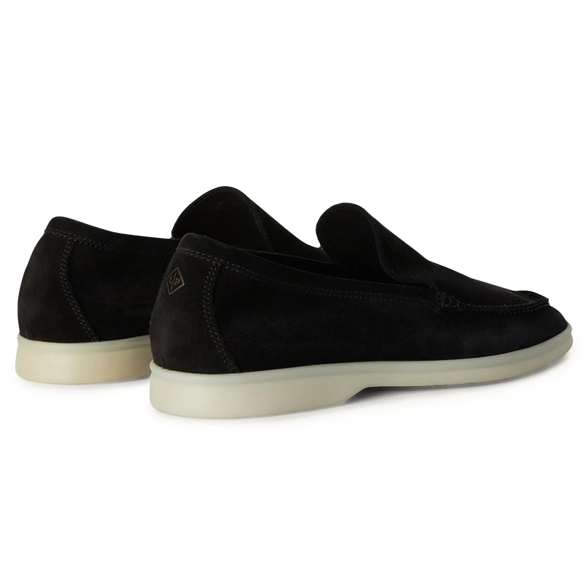 Loro Piana Summer Walk Suede Black Loafers