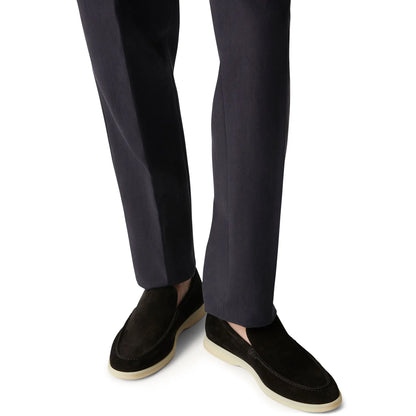 Loro Piana Summer Walk Suede Black Loafers
