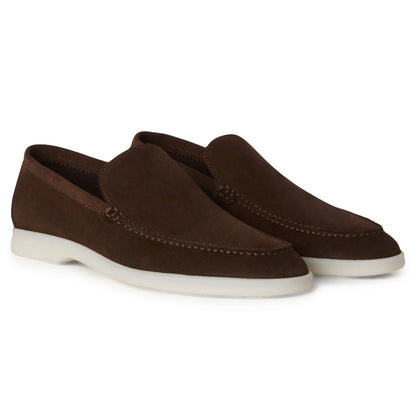 Loro Piana Summer Walk Suede Chocolate Loafers
