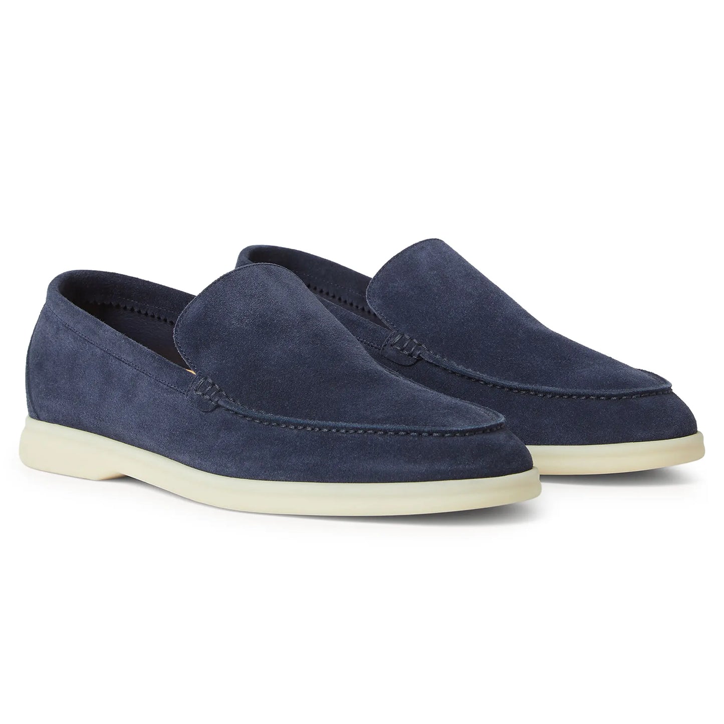 Loro Piana Summer Walk Suede Dark Deep Sea Loafers