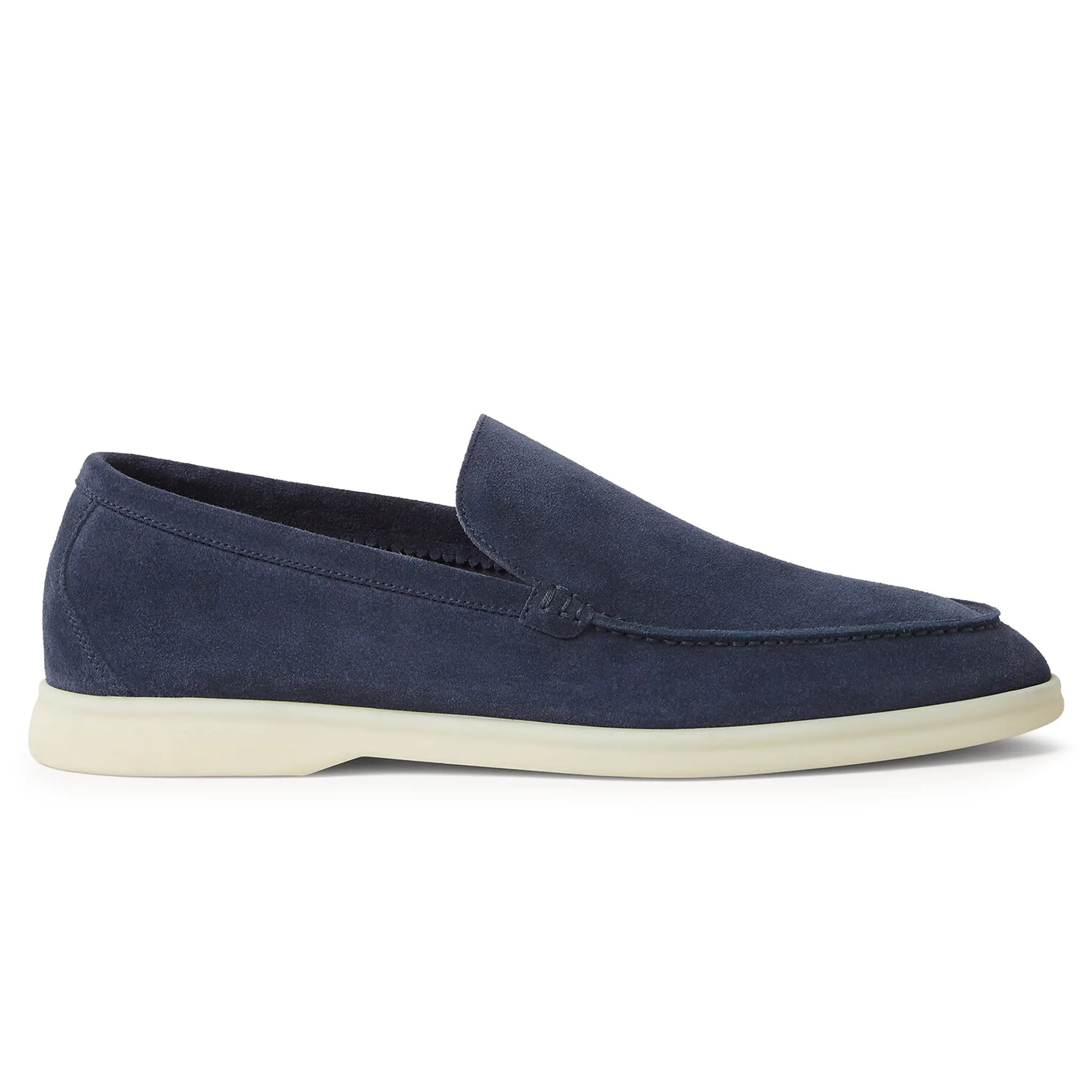 Loro Piana Summer Walk Suede Dark Deep Sea Loafers