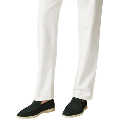 Loro Piana Summer Walk Suede Dark Green Loafers