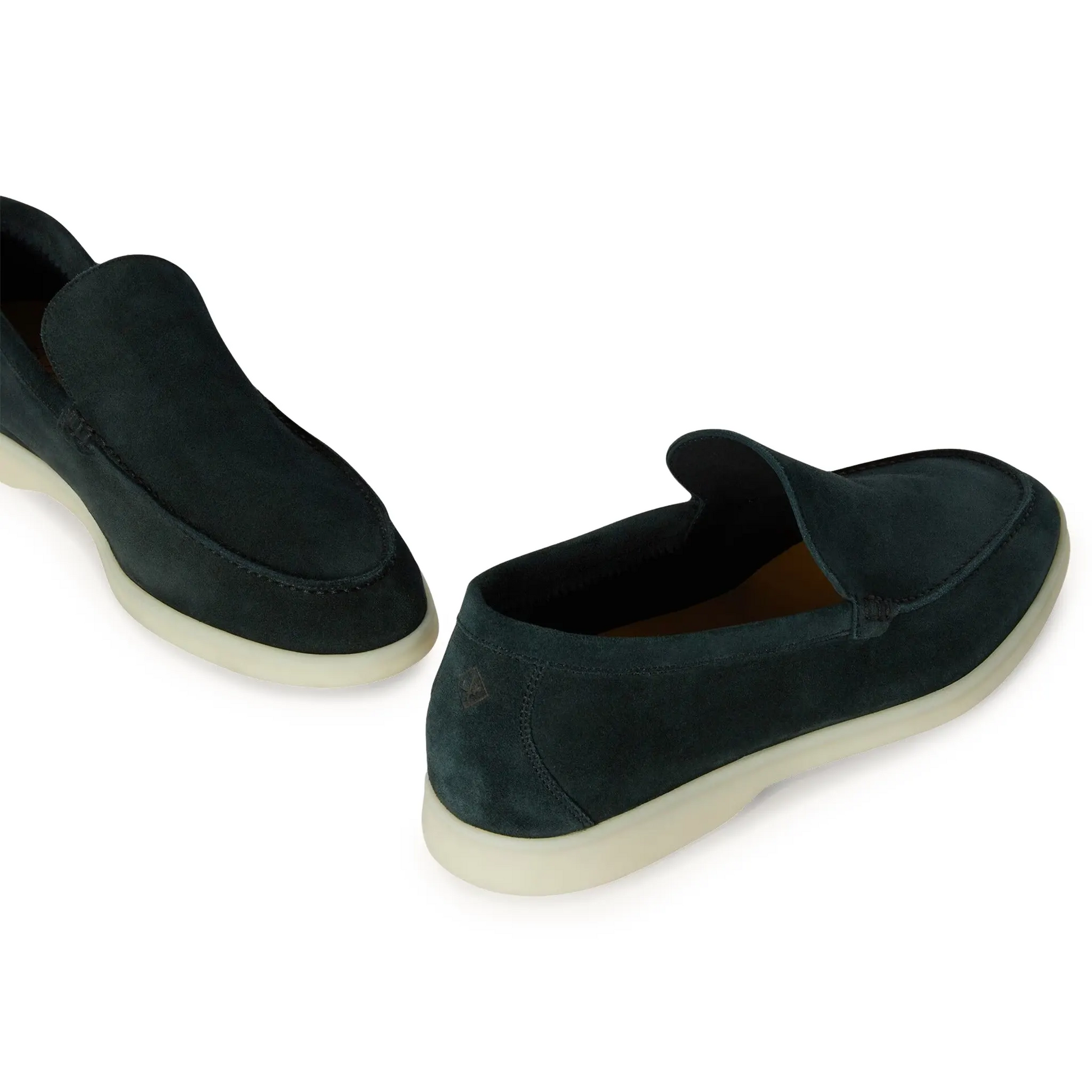 Loro Piana Summer Walk Suede Dark Green Loafers