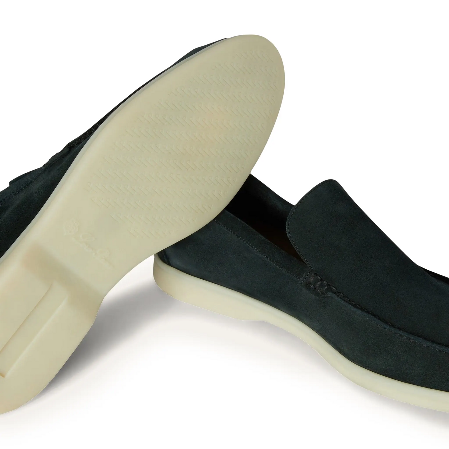 Loro Piana Summer Walk Suede Dark Green Loafers