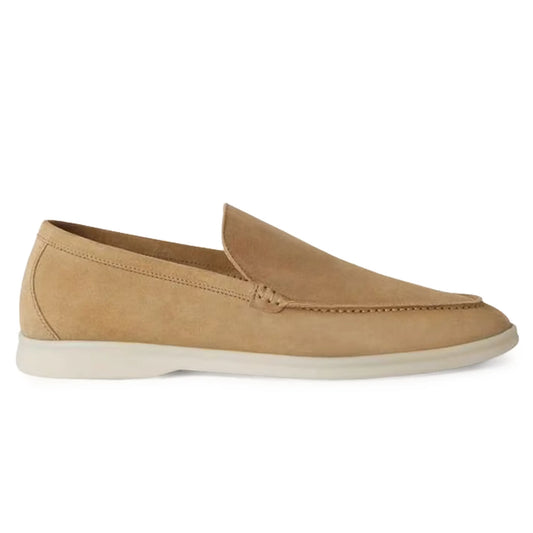 Loro Piana Summer Walk Suede Light Wood Smoke Loafers