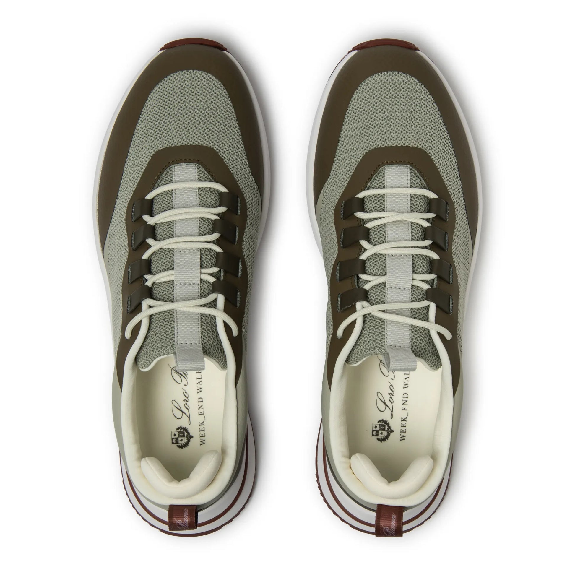 Loro Piana Week End Walk Frost Dark Green Linen Mesh Sneaker