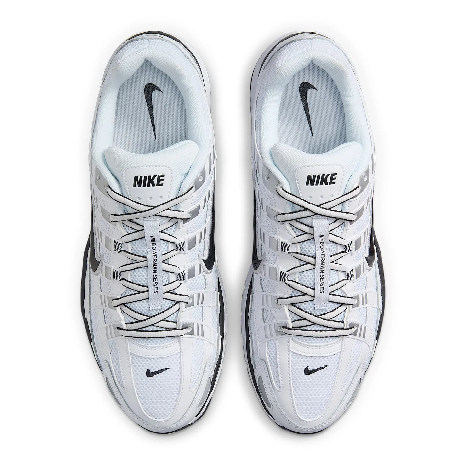 Nike P-6000 White Metallic Silver Black