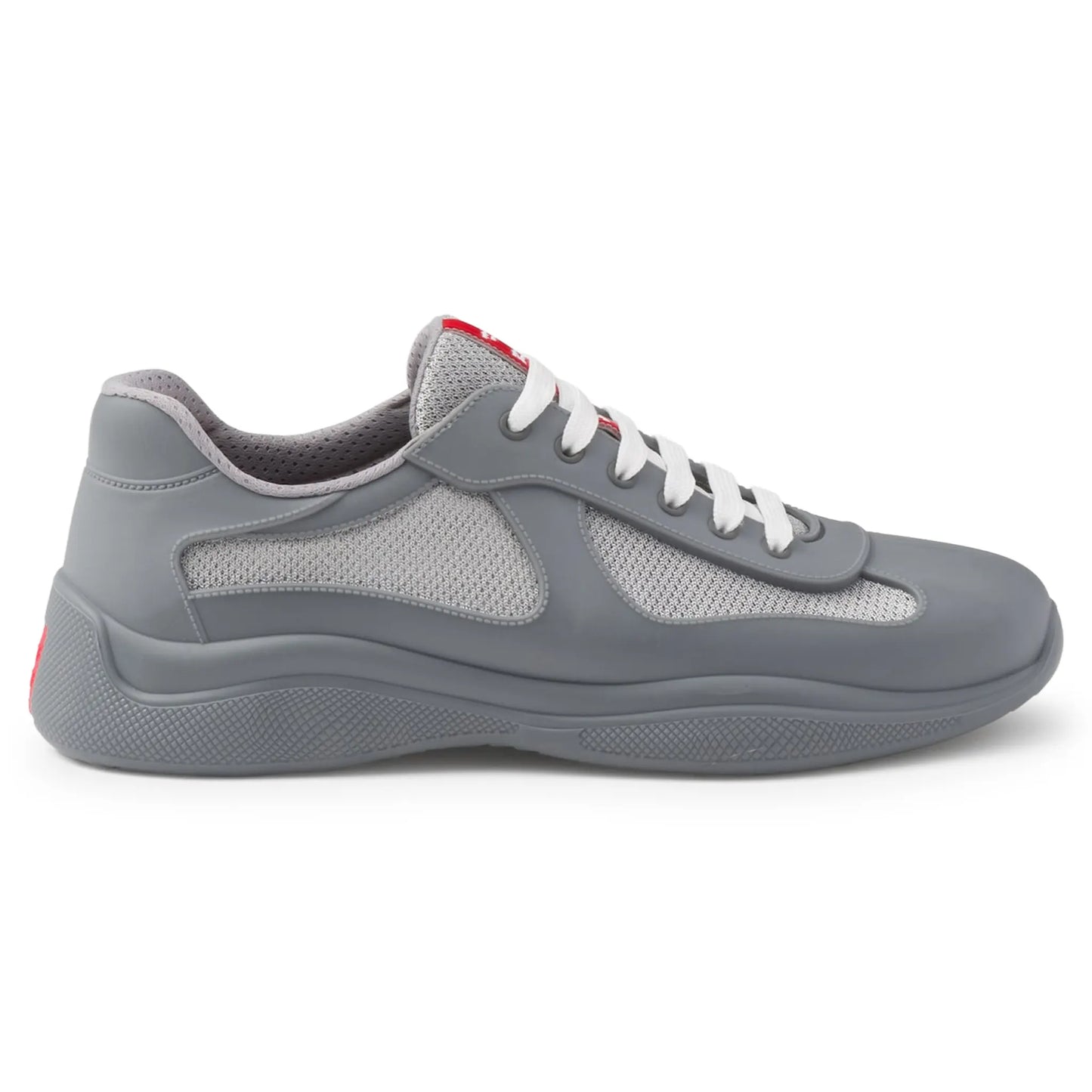 Prada Americas Cup Soft Rubber And Bike Fabric Steel Grey Sneaker