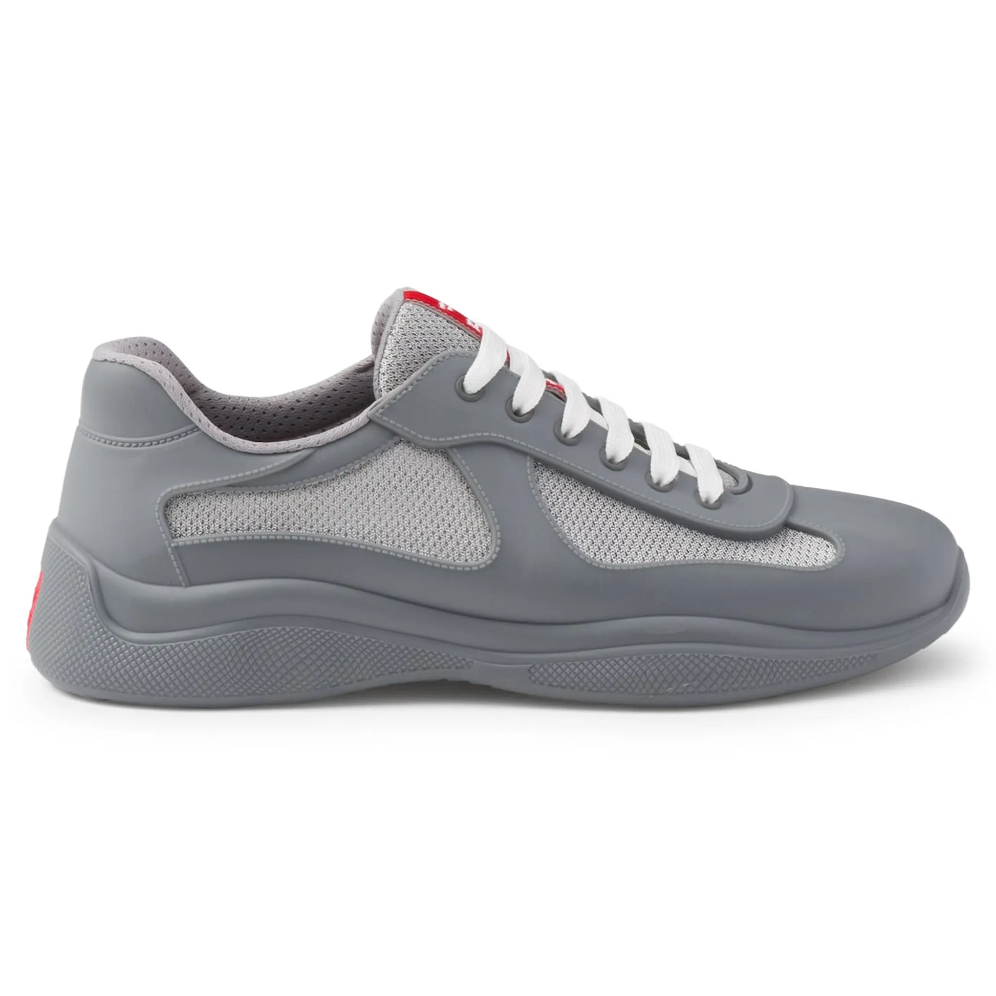 Prada Americas Cup Soft Rubber And Bike Fabric Steel Grey Sneaker