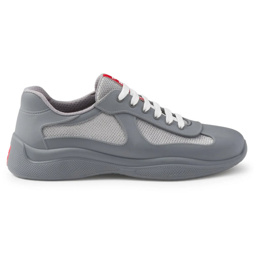 Prada Americas Cup Soft Rubber And Bike Fabric Steel Grey Sneaker