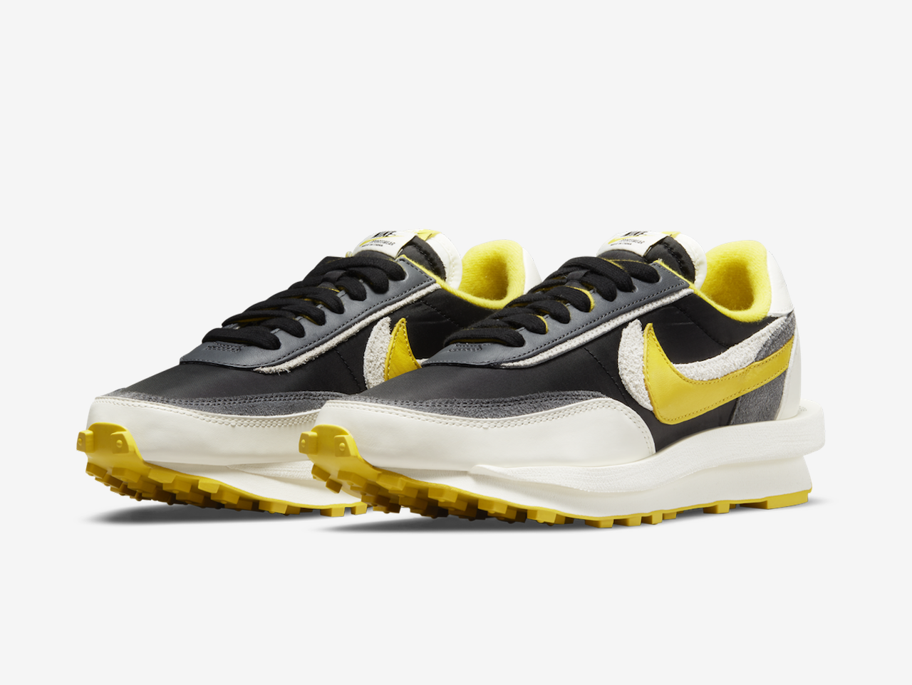 Undercover x Sacai x Nike LD Waffle Black Bright Citron